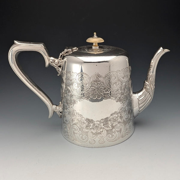 Circa 1905 British Antique Silver Plated Teapot by John Henry Potter